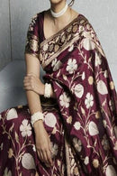 Supreme Dark Maroon Colored Soft Silk Bollywood Saree SY 5520