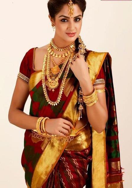 Red Bollywood Style Jacquard Fancy Design Saree SY 6162