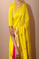 Startling Yellow Silk Bollywood Style Designer Saree SY 5497