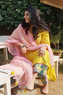 Yellow Colored Fast Trends Cotton Online Salwar Kameez With Dupatta Piece