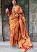 Entrancing Yellow Colored Soft Silk Jacquard Saree SY 5248