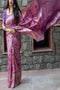 Spectacular Sky Purple Color  Designer Silk Jacquard Saree SY 5470