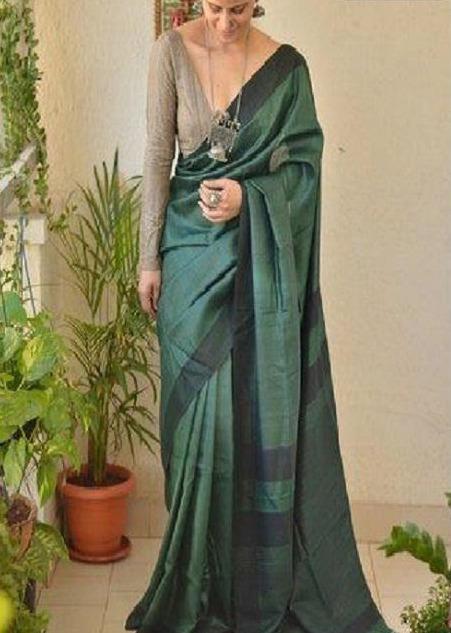 Nice Green Colored Soft Cotton Saree SY 5249