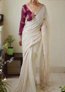 Lovable White Colored Soft Silk Jacquard Saree SY 5237