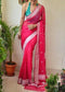 Exquisite Pink Colored Soft Cotton Organza Saree SY 5235