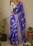 Seraphic Blue Colored Soft Cotton Printed Saree SY 5231