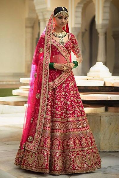 Red Color Sabyasachi Designer Lehenga Choli