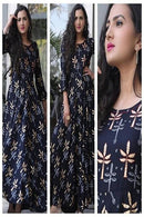 Navy Blue Color Dress With Rich Looks