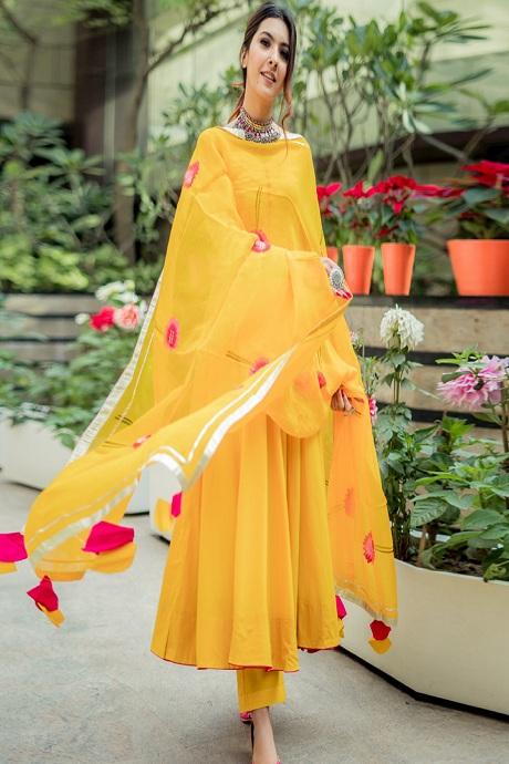 Trendy Lemon Color Plain Salwar Online