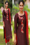 Traditional Maroon Color Cotton Salwar Suit With Dupatta