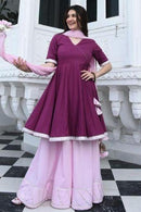 Raisin Dark Purple Color Designer Anarkali Kurti