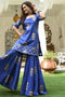 Sky Blue Color Embroidery Silk Salwar