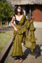 Softy Coffee Color Party Wear Plain Ruffle Saree SY 5369