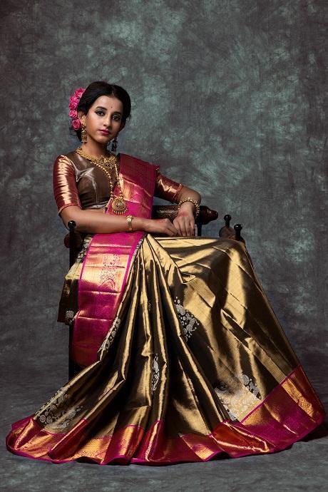 Classic Dark Coffee Color Soft Silk Jacquard Saree SY 1638