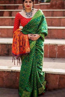 Unique Green Colored Soft Silk Bandhani Style Saree SY 5458