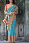 Mesmeric Rama Firozi Colored Soft Silk Jacquard Saree SY 5446