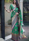 Captivating Latest Green Colored Soft Silk Jacquard Saree for woven