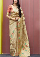 Luscious Yellow Colored Soft Shining Silk Jacquard Saree SY 5432