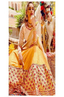 Printed Yellow Color Lehenga Choli For Bride