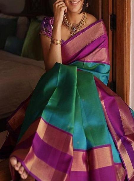 Glowing Multi Colour Banarasi Pure Soft Silk Jacquard Saree SY 5624