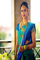 Elegant Blue and Firozi Color Soft Silk Function Wear Sarees SY 6481