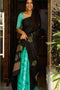 Dreamy Black And Firozi Color Pure Cotton Saree SY 6484