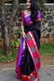 Latest Black colored Soft Silk Jacquard Sarees SY 6512