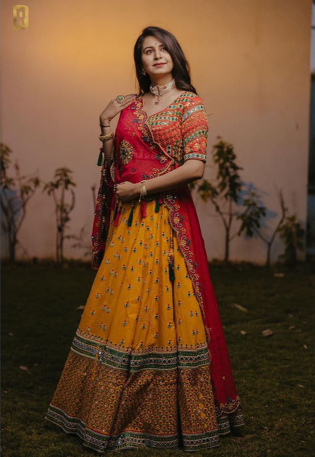 Beautiful Yellow Soft Butter Silk Lehenga Choli For Women