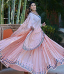 Sky Pink Fashionasle Mirror Lehenga Choli For Women