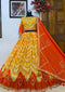 Butter Silk Mustard Yellow & Pink Printed Ready to Wear Lehenga & Blouse With Dupatta