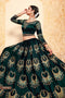 Dark Green Taffeta Silk Lehenga Choli In Online