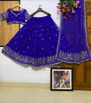 Amazing Blue Banglore Embroidery Lehenga Choli