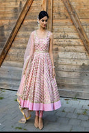 Peach Color Embroidery Designer Anarkali Dress