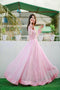 Mirror Work Baby Pink Gown For Women