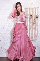 Pink Color Beautiful Heavy Work Party Wear Gown