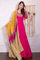 Heavy Work Party Wear Online Rani Color Gown