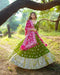 Green Butter Silk With Digital Print Lahenga Choli