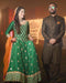 Green Colored Embroidered Kurta With Lehenga