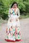 Buy Wedding Wear Attractive White Color Printed Gown