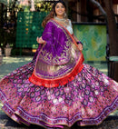 Heavy Butter Silk Purple Colour Wedding wear Mirror Work Lehenga Choli