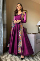 Party Wear Admirable Dark Wine Color Heavy Gown For Women