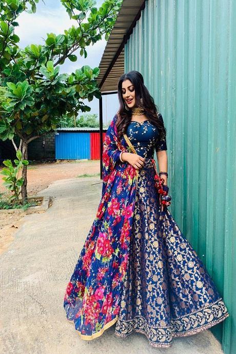 Midnight Blue Lehenga Party Wear