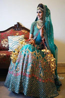 Designer Sky Blue Color Party Wear Lehenga Design