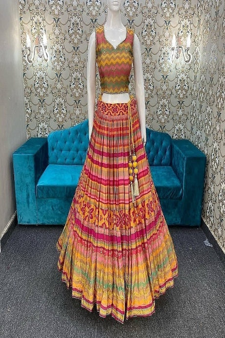 Printed Attractive Party Wear Lehenga Designs