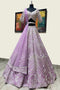 Esha Purple Velvet Atractive Style Silk Lehenga Choli