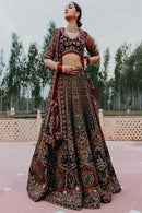 Midnight Blue Lehenga With Heavy Blouse Design