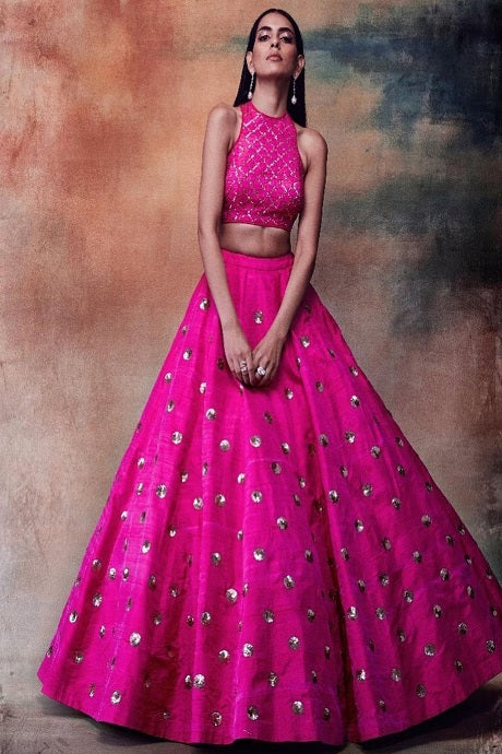 Engaging Rani Silk Atractive Style Heavy Work Lehenga Choli