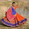 Orange Butter Silk Printed And Real Mirror Work Lehenga Choli