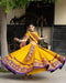 Navaratri Lehenga Choli in Yellow Butter Silk With Colorful Embroidery Thread Work