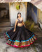 Navratri Special Black Digital Printed Butter Silk Lehenga Choli